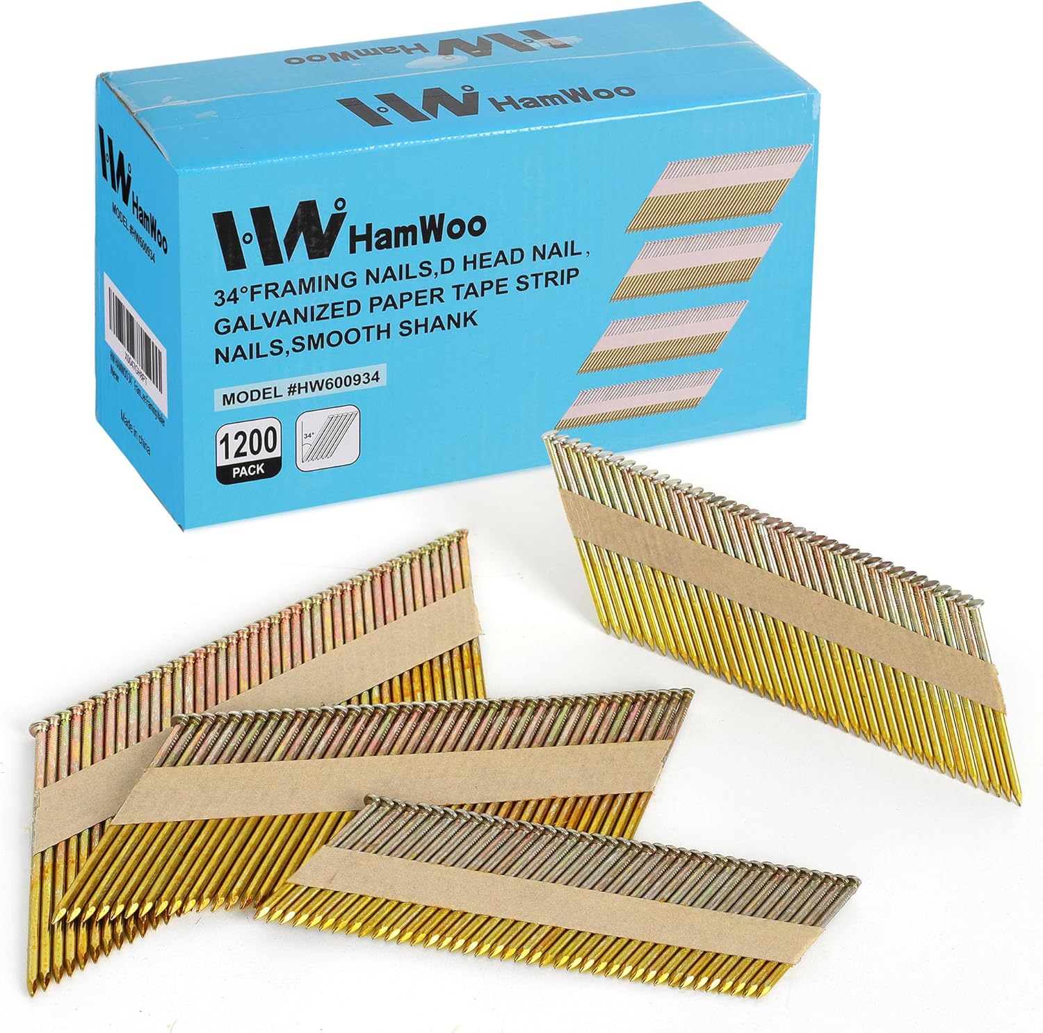 1200 Piece 1/2" Paper Tape Framing Nails