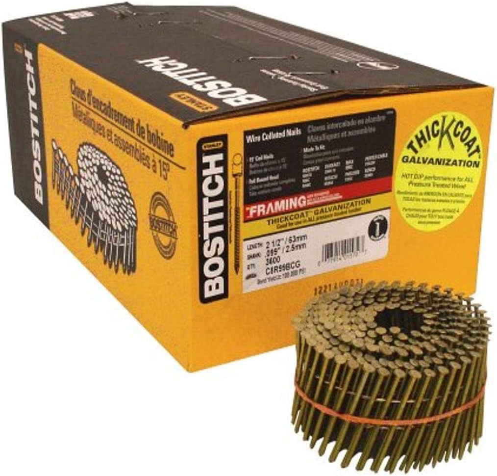 3600 Piece 2 1/2" Heavy Duty Ring Shank Framing Nails