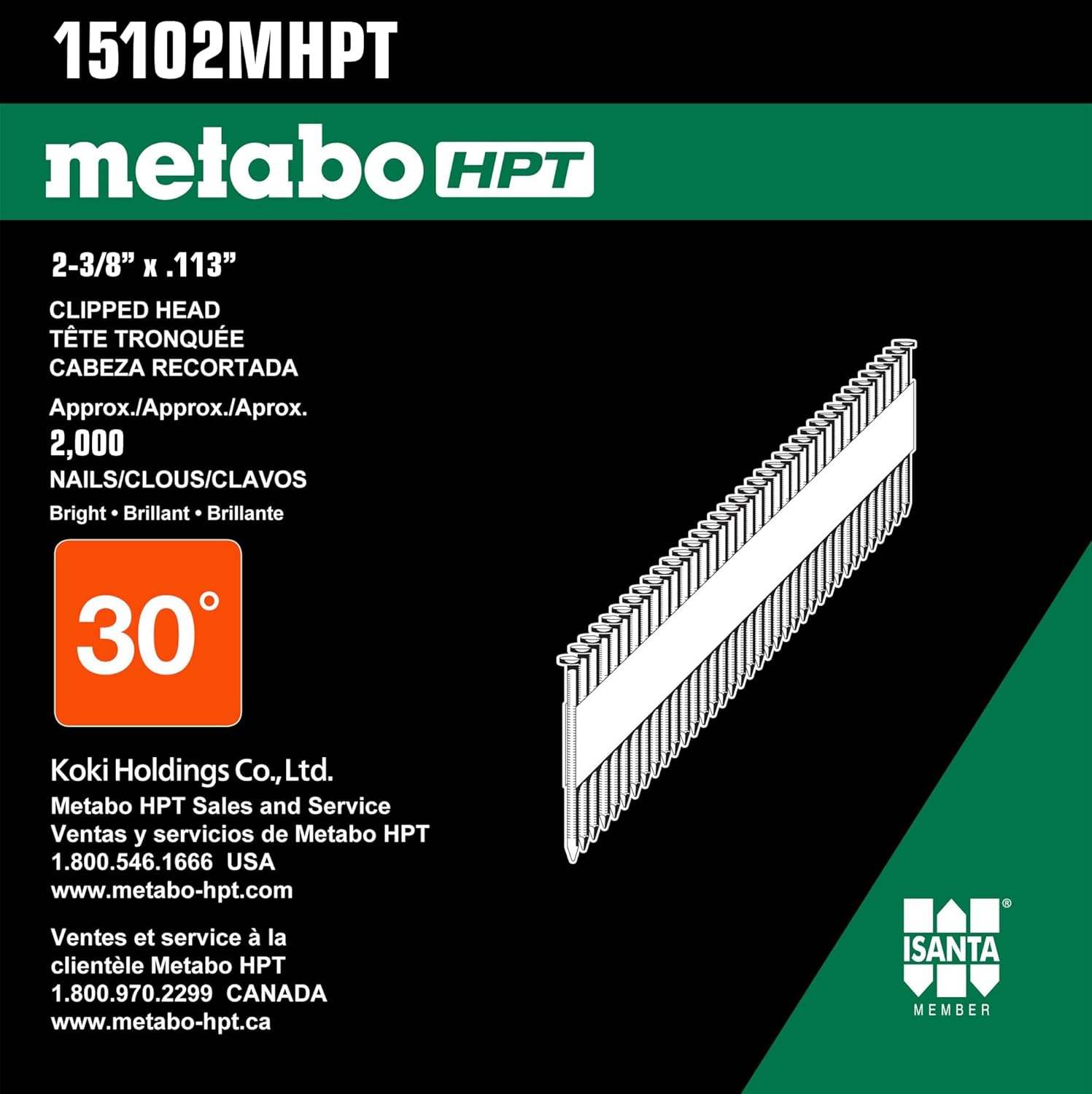 2000 Piece 3/8" Paper Tape Framing Nails