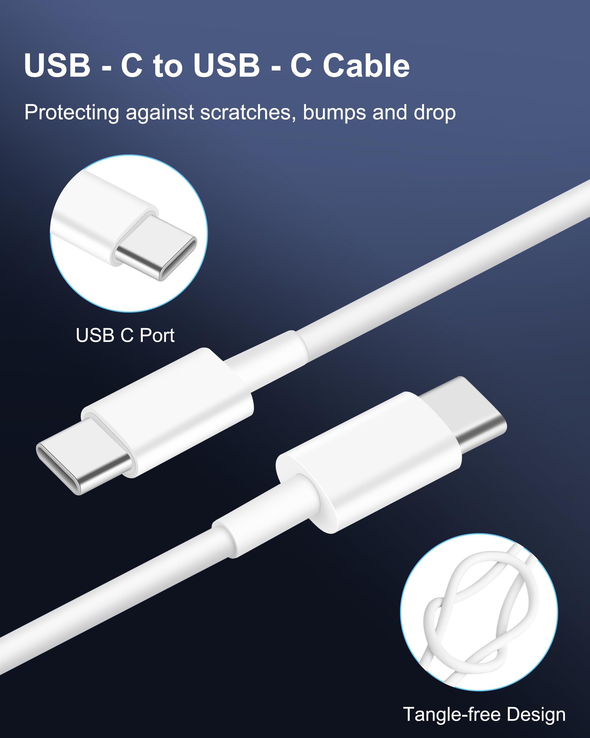 iPhone 15/16 Pro Max Car Charger, 67W 3 Port Fast USB C Car Charger Power Cigarette Lighter Adapter with 3FT USB C to C Cable for iPhone 15/15 Plus/15 Pro Max/16/16 Pro Max, iPad Pro / iAir/Mini