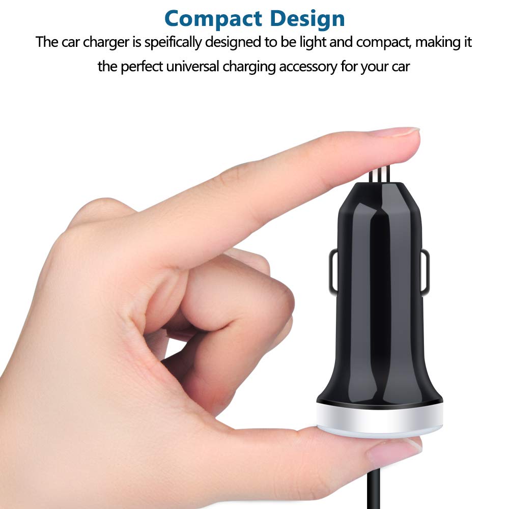 USB C Car Charger, 3.4A Fast Charging Car Adapter + 3ft Type C Cable for Samsung Galaxy S25 S24 S23 S22 S21 S20 S10 Note 20 A10E A20 A50 A51 A71,LG Stylo 6 /5/4 G7 V60 ThinQ Moto G8 G7 Google Pixel 4 3a