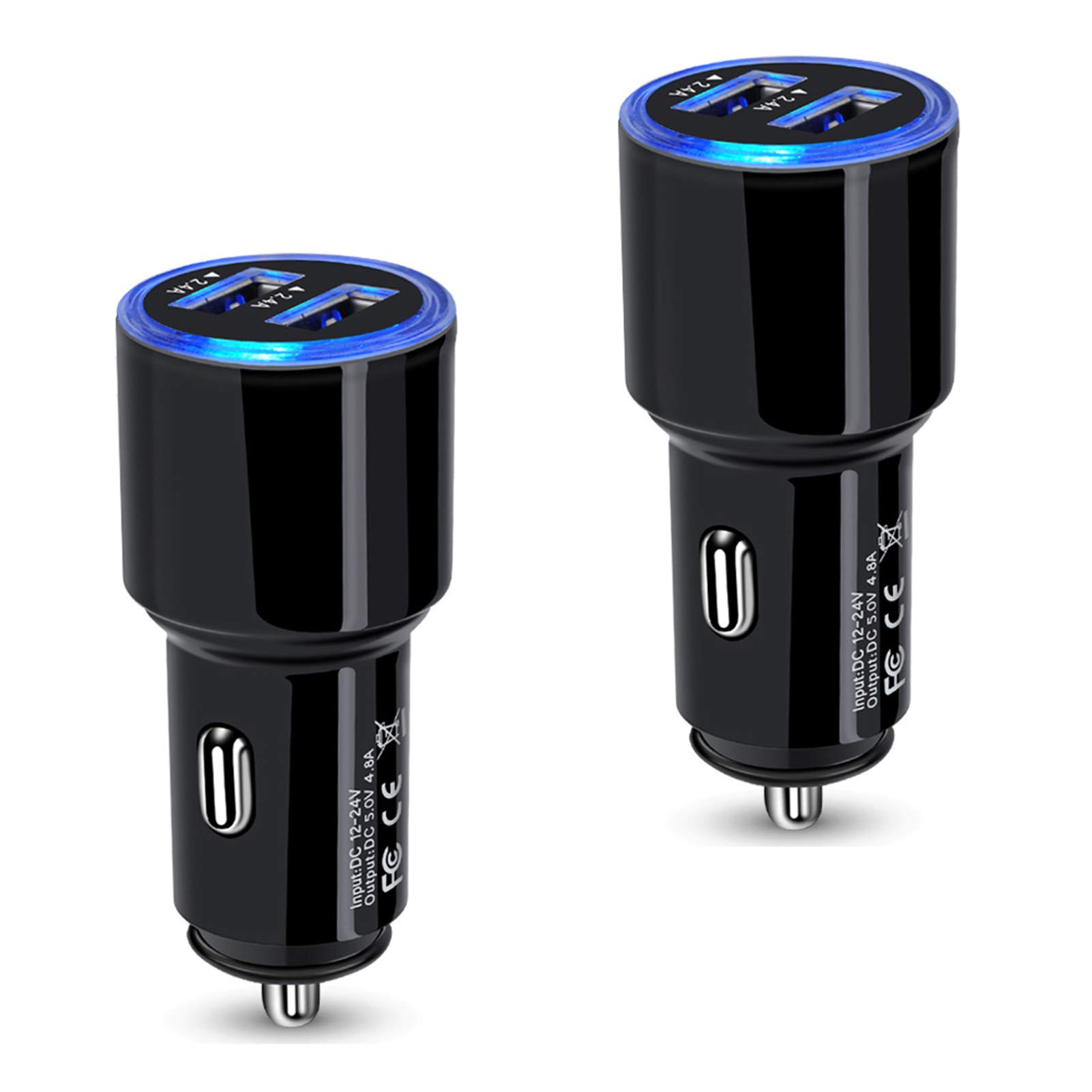 USB Car Charger, 2 Pack 4.8A Fast Charging Dual Port USB Cigarette Lighter Adapter for iPhone 15 14 13 12 11 Pro Max SE XR X 8 7 6, iPad, Samsung Galaxy S23 S22 S21 S20 S1 0 S9 S8 S7 A51, Android, Kindle