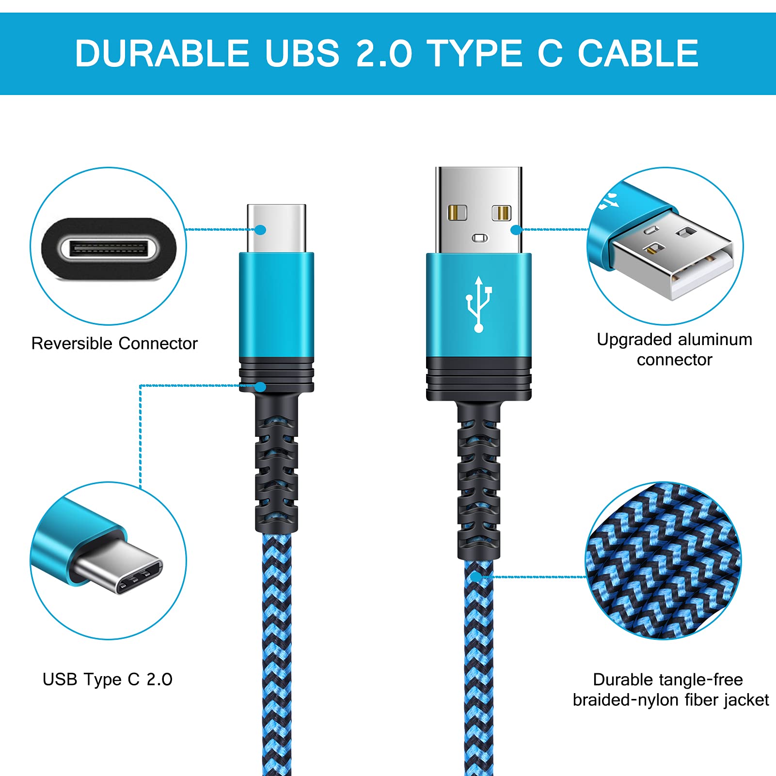 S23 USB Type C Data Cable Fast Charging Android Phone C Charger Cable [3 Pack, 6 Feet] for Samsung Galaxy S23 Ultra/S23+/S22/S21/S20,Z Flip4/Fold 4,S24/S24 Ultra/ A13/S. 25, Motorcycle Power Cable, Google Pixel 7a
