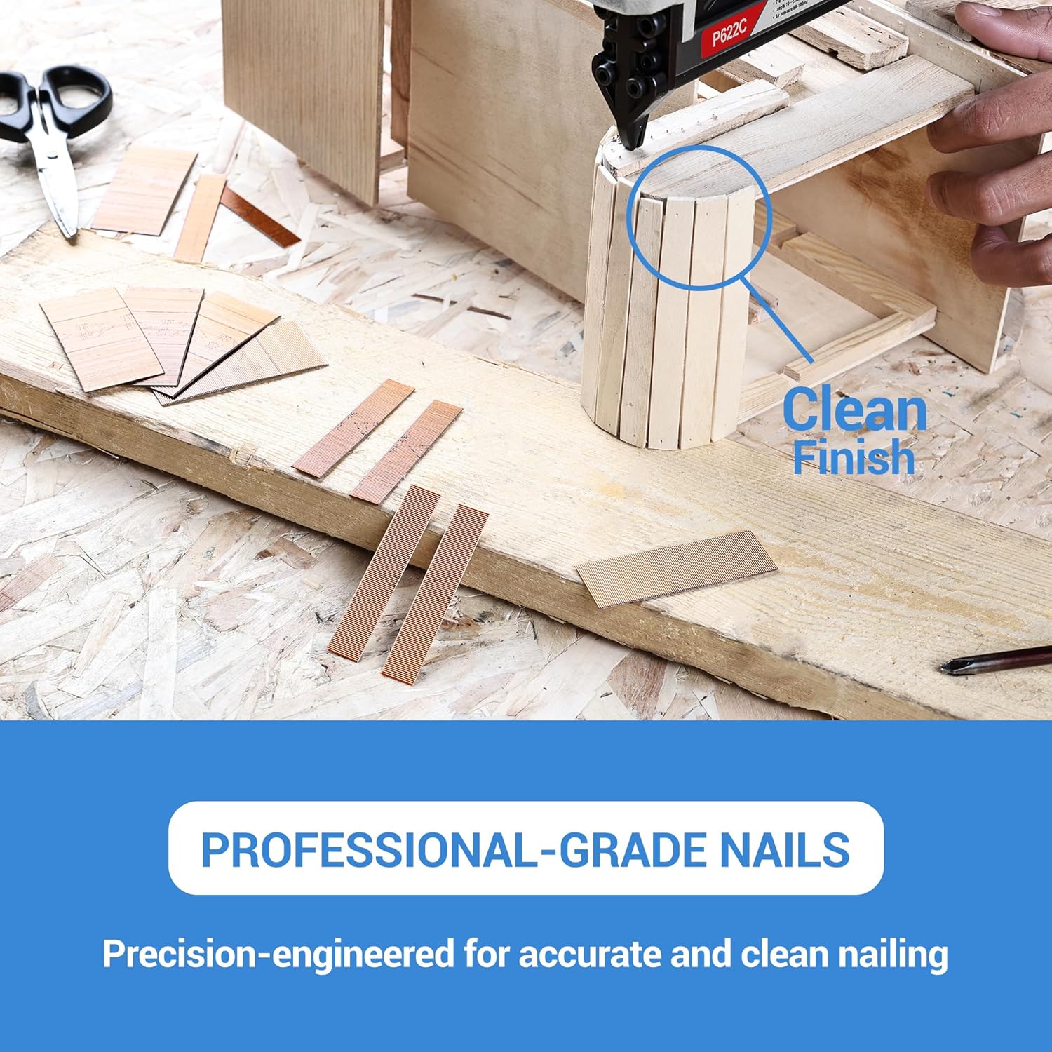 10000pcs 23 Ga 1 3/16" Headless Brad Nails Copper