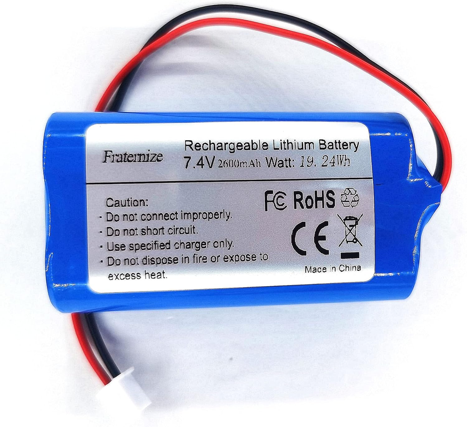 7.4V 2600mAh Rechargeable Li-Ion Battery with XH2.54-2P Connector for Electronics | Lighting | Equipment 7.4V Battery Packs