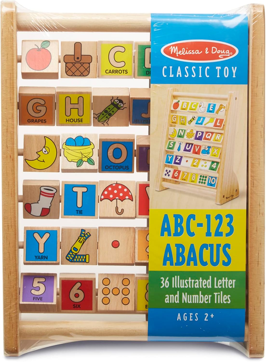 ABC-123 Abacus, Classic Wooden Educational Toy