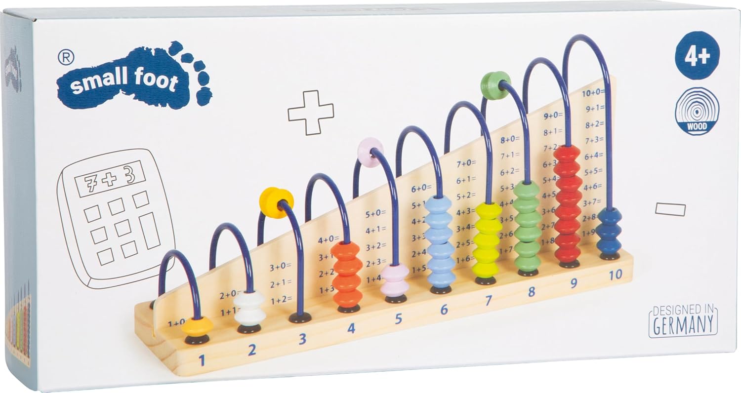 Wooden Abacus with Small Feet, Classic Educational Counting Toy