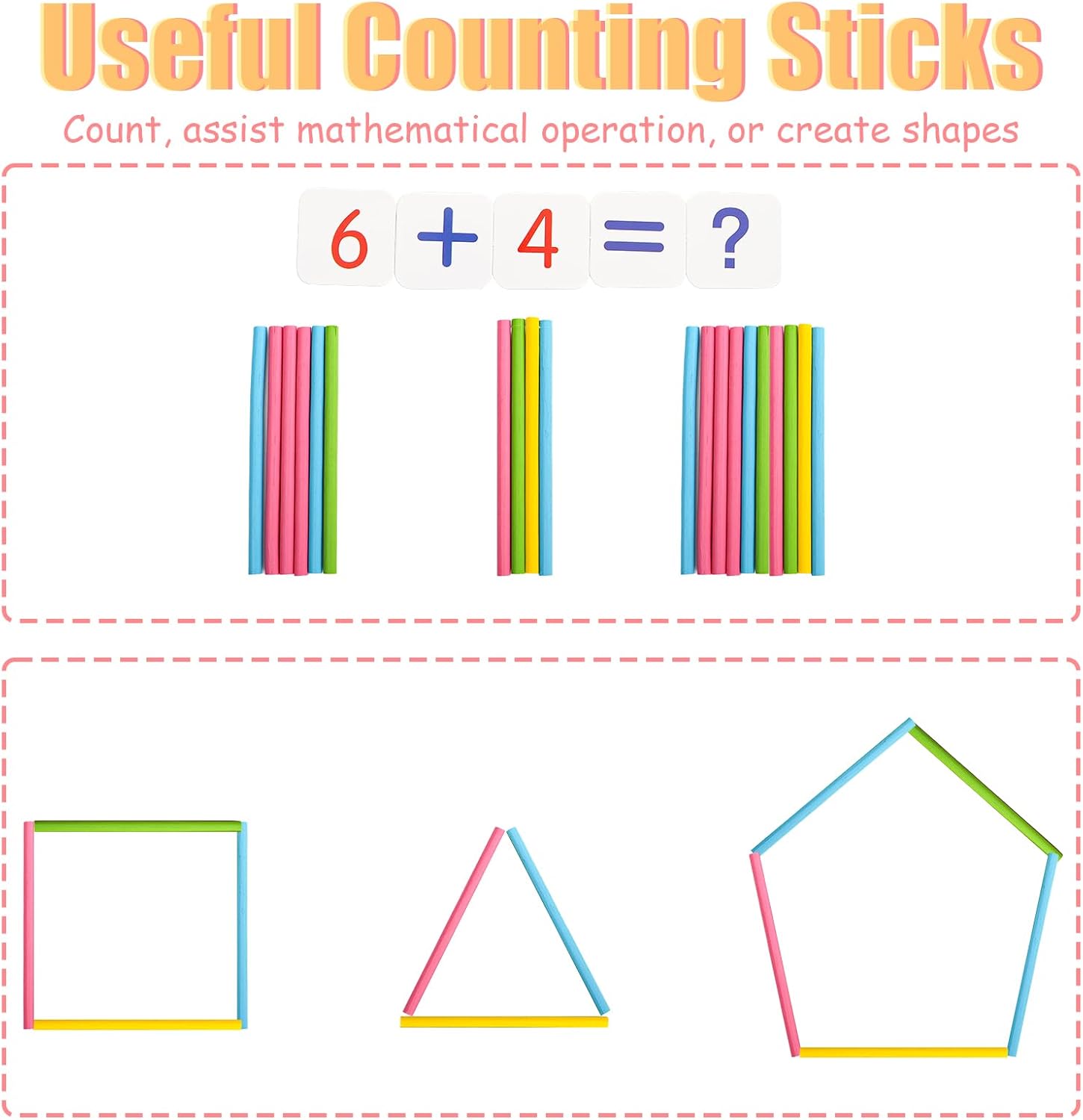 Wooden Abacus for Kids Math with Counting Sticks and Number Toys Cards