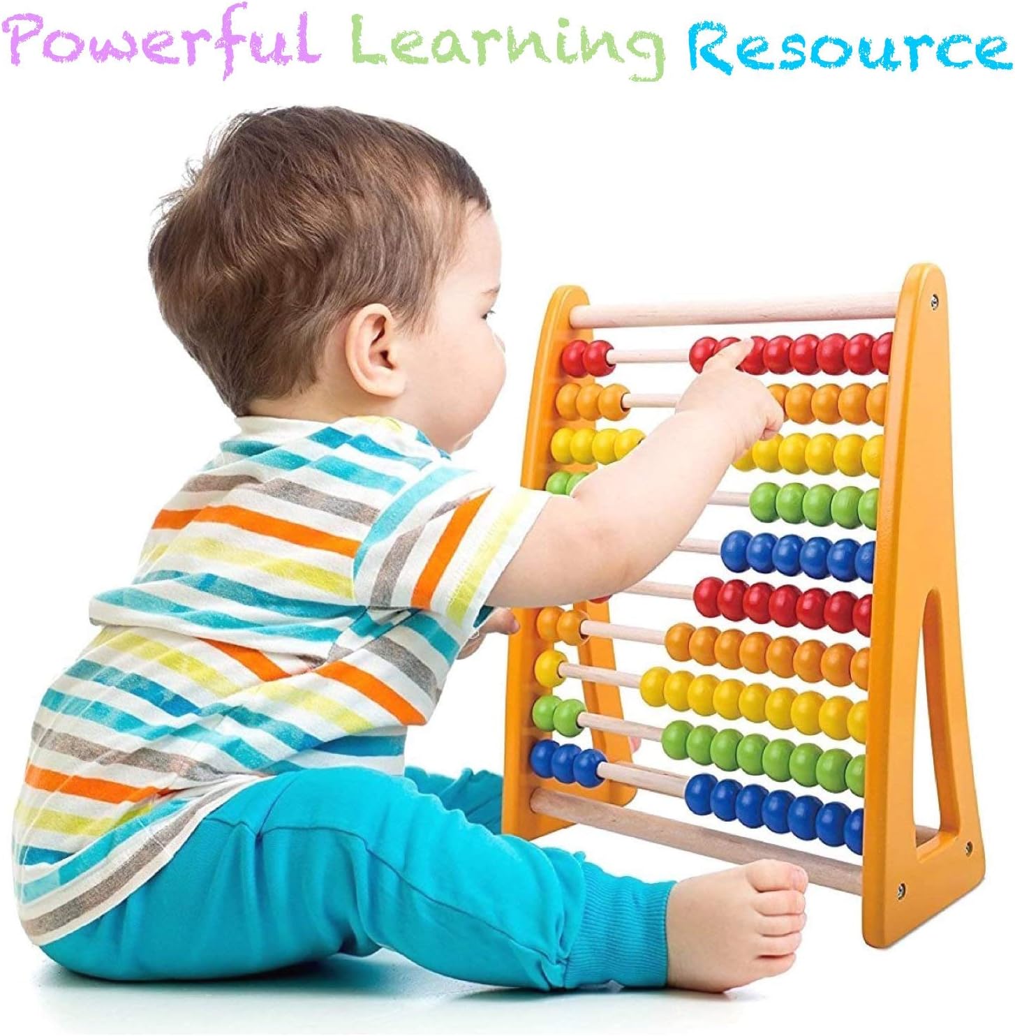 Kids Abacus, Wooden Counting Toys for Toddlers, Math Manipulatives Beads