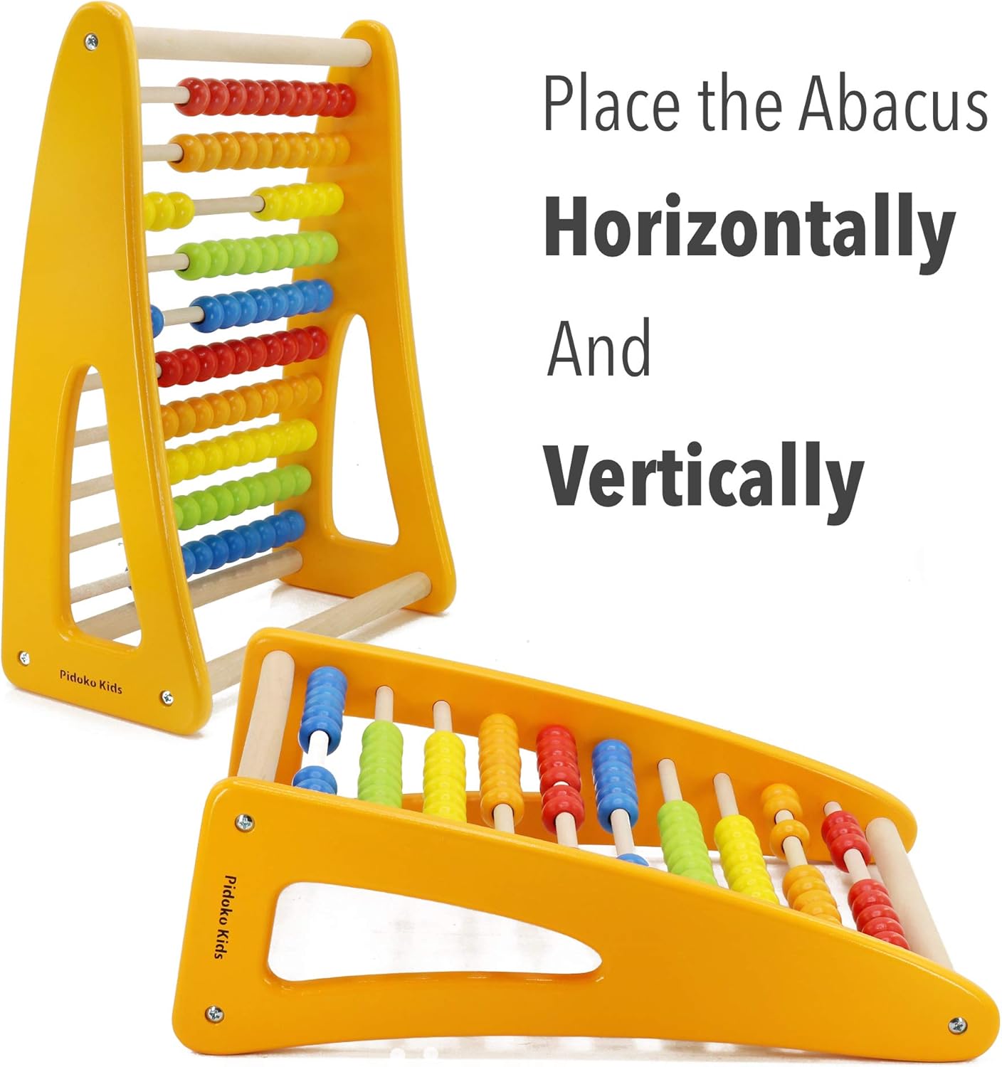 Kids Abacus, Wooden Counting Toys for Toddlers, Math Manipulatives Beads