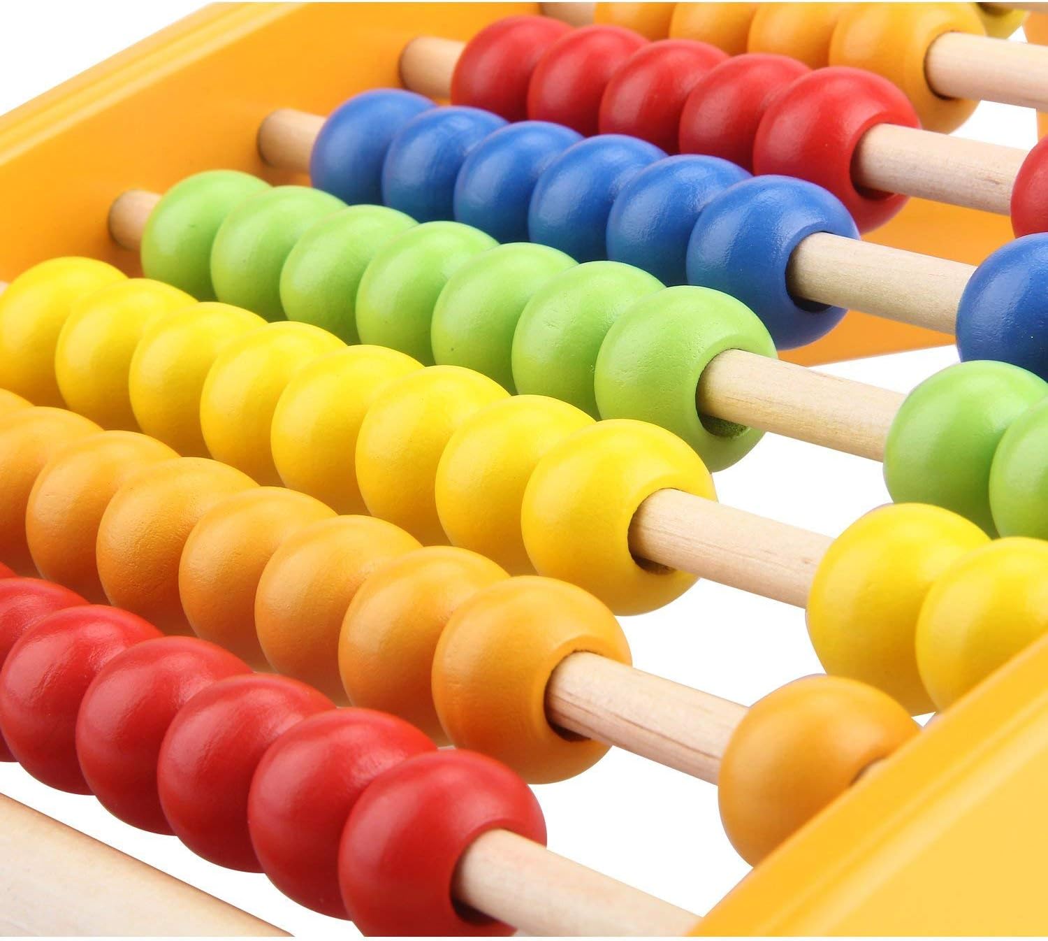 Kids Abacus, Wooden Counting Toys for Toddlers, Math Manipulatives Beads