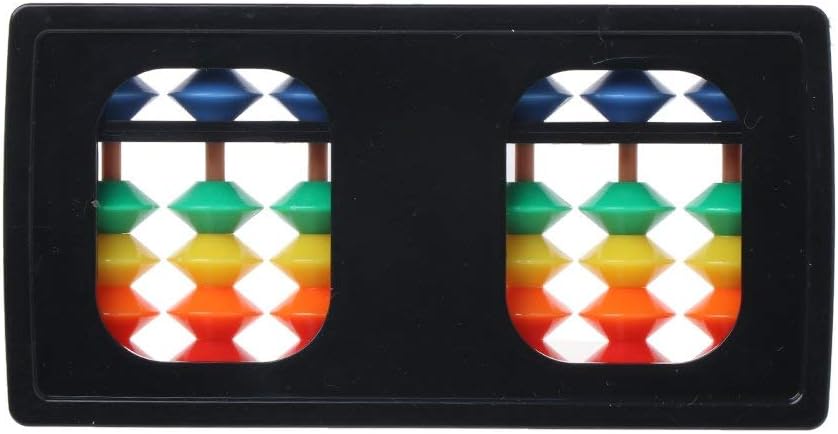 Mini 7-Digit Pull-Up Abacus Soroban Art Colorful Beads Plastic Kids Calculator