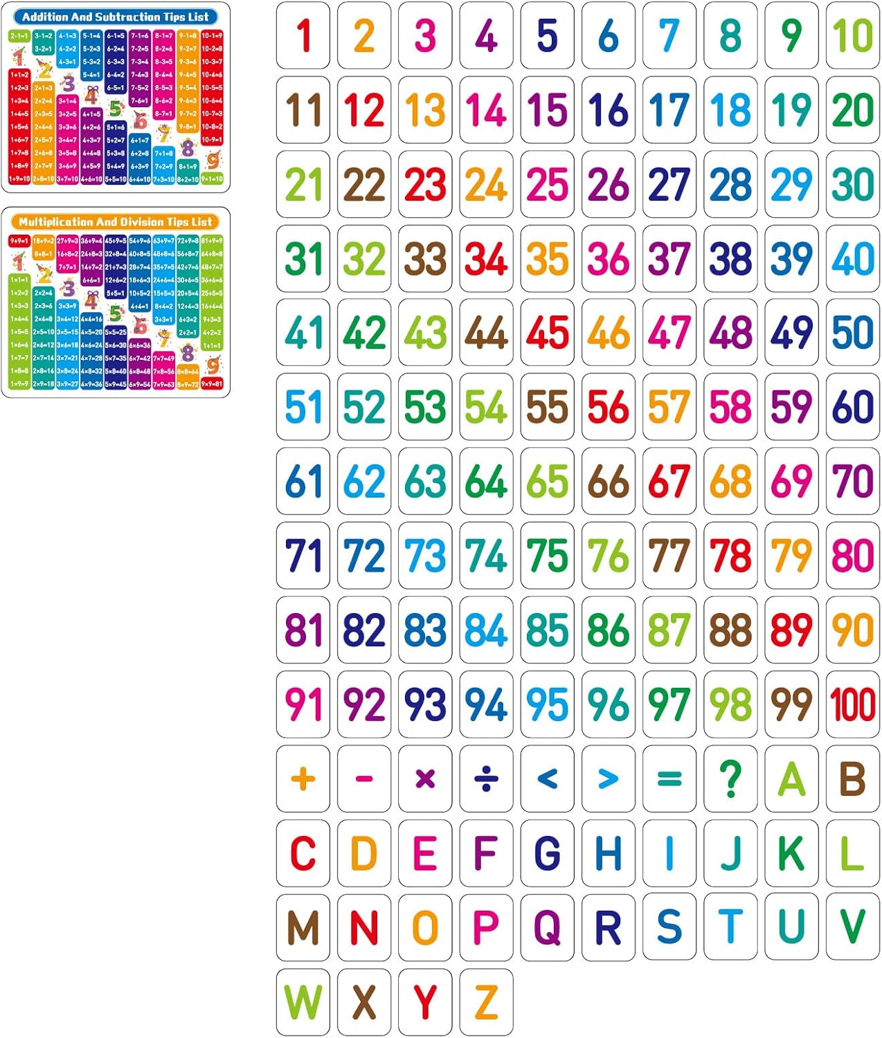 Children's Math Wooden Abacus, Counting Stick, Numbers Alphabet Cards