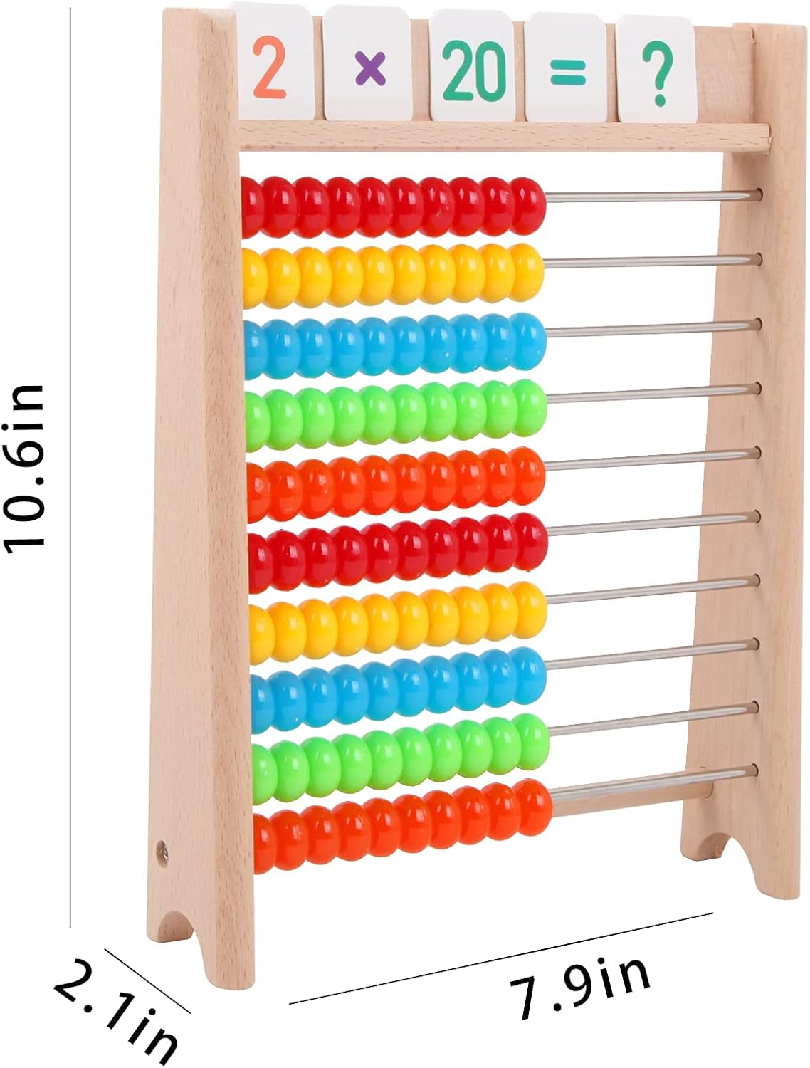 Children's Math Wooden Abacus, Counting Stick, Numbers Alphabet Cards