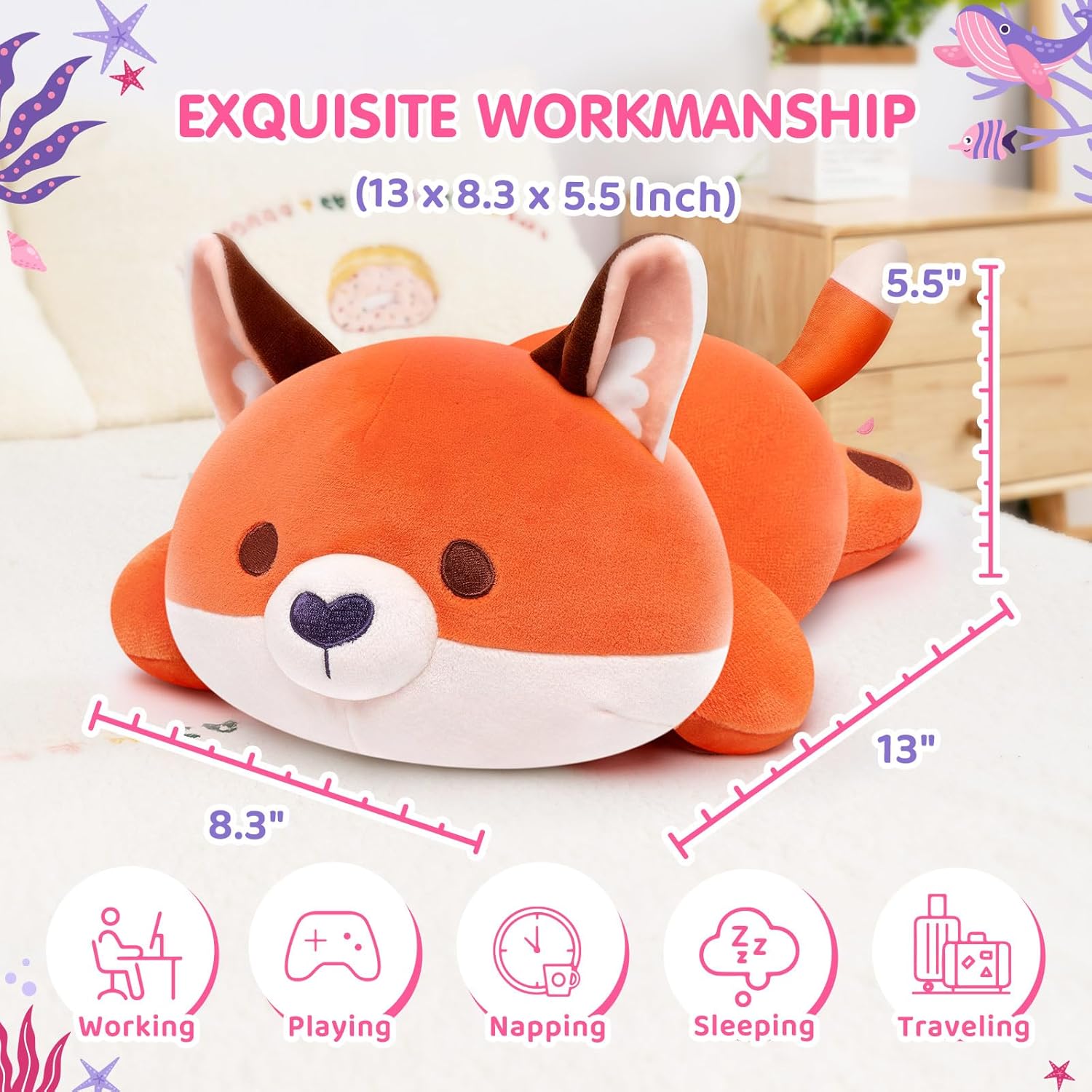 Mewaii Cute Fox Plush Pillow