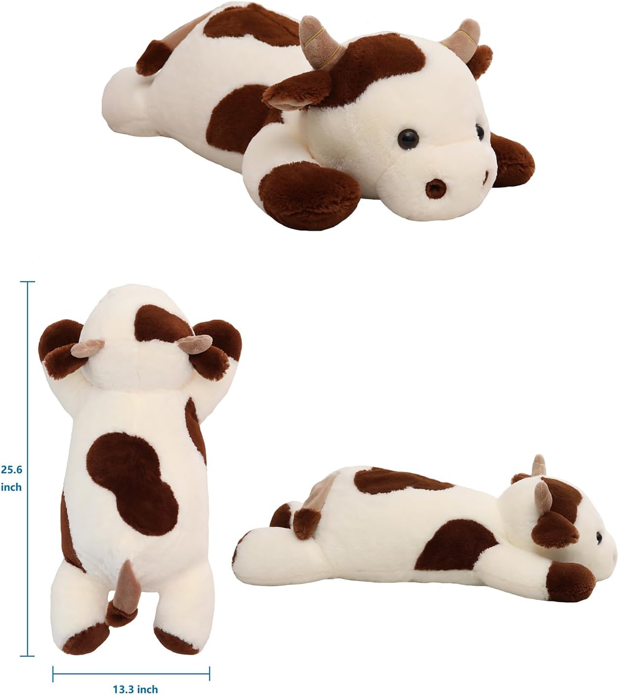 5 lbs Beige 25.6" Cow Weighted Stuffed Animal