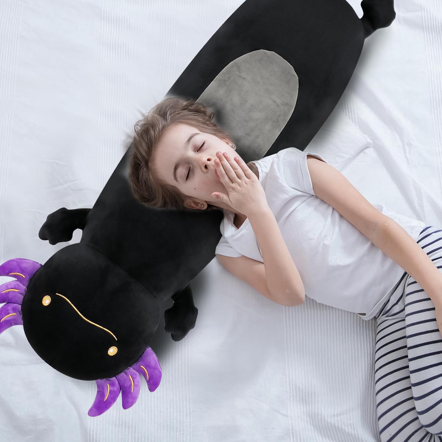 22" Giant Black Axolotl Plush Pillow