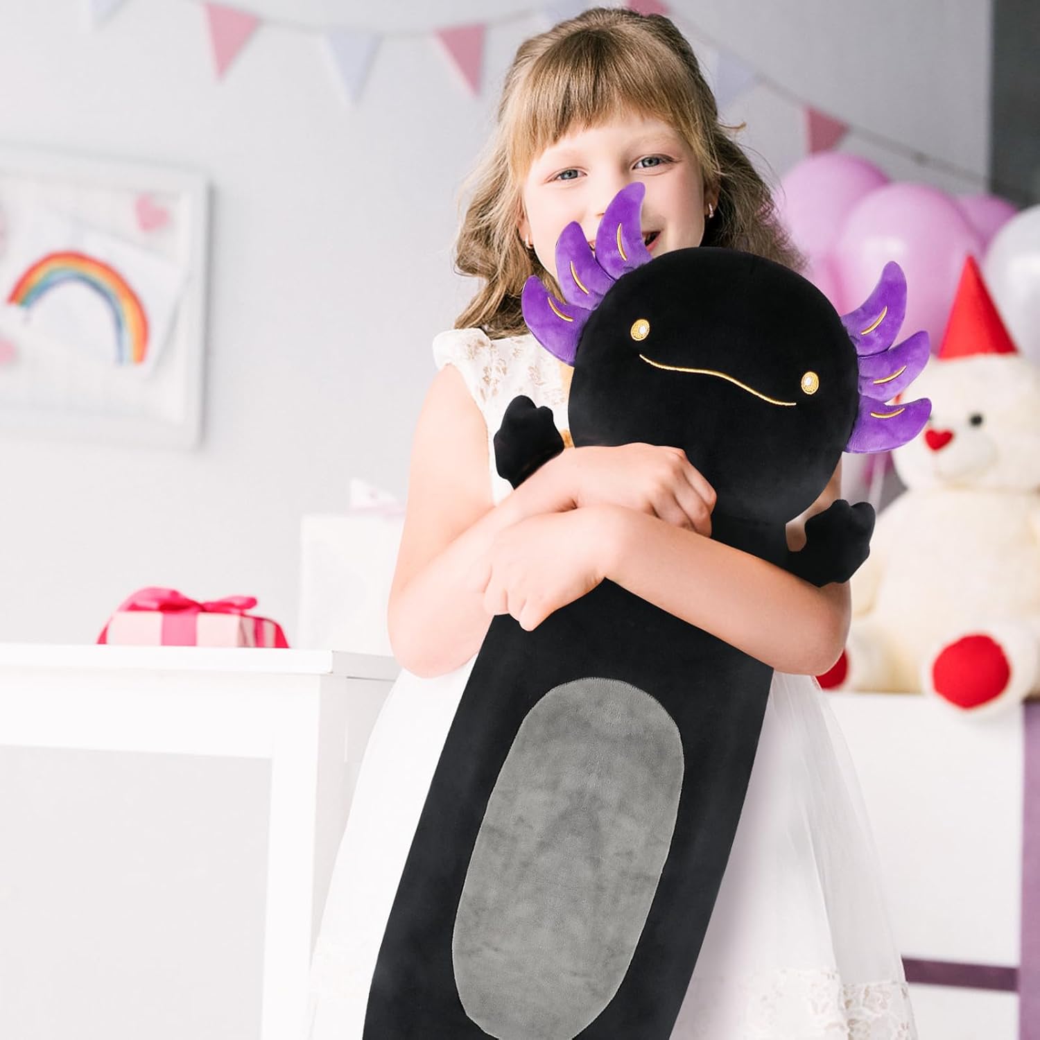 22" Giant Black Axolotl Plush Pillow