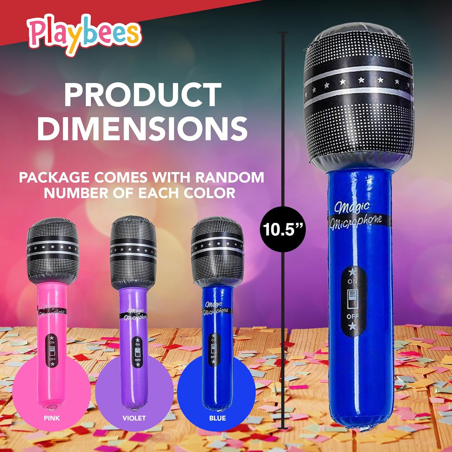 Inflatable Microphones - 12-Pack, 10.5 inch  Wireless Microphones