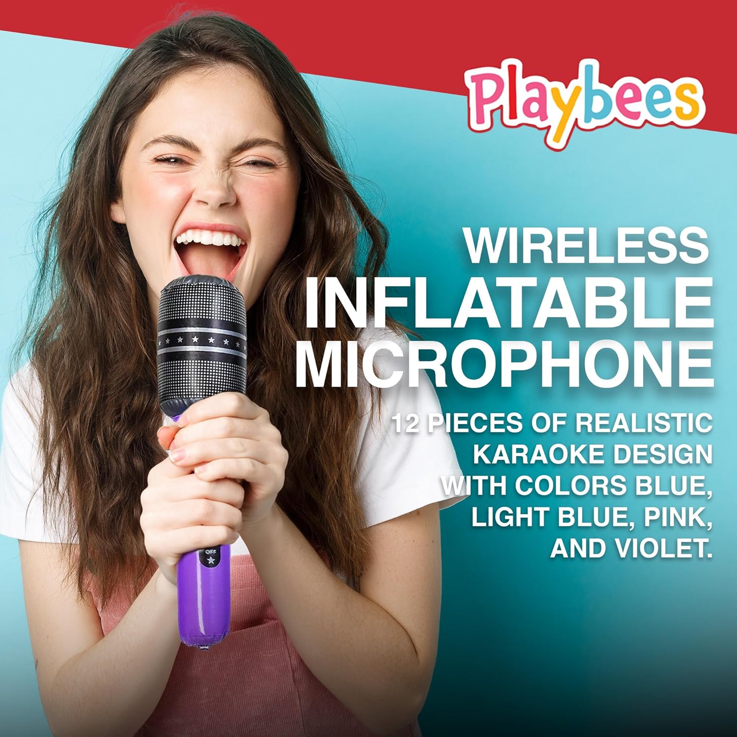 Inflatable Microphones - 12-Pack, 10.5 inch  Wireless Microphones