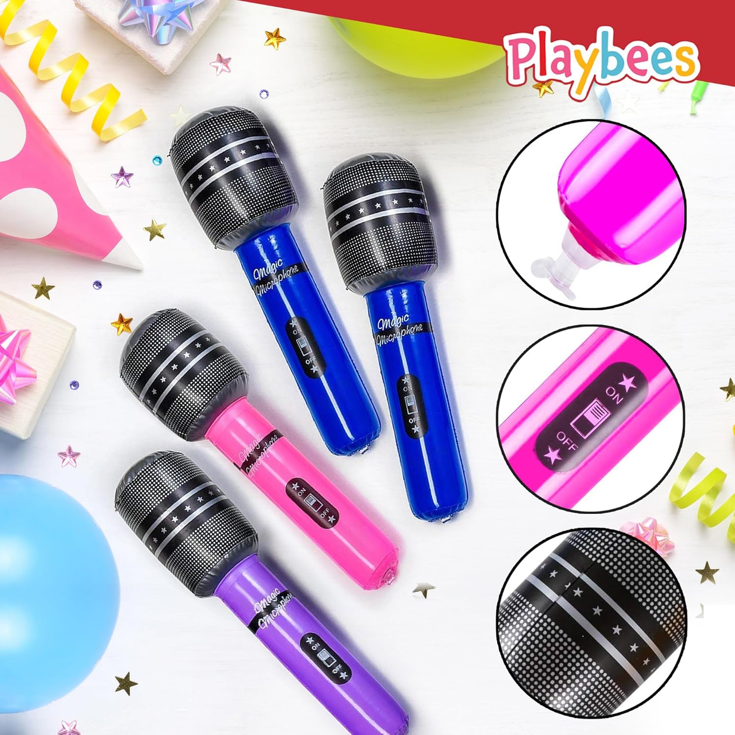 Inflatable Microphones - 12-Pack, 10.5 inch  Wireless Microphones