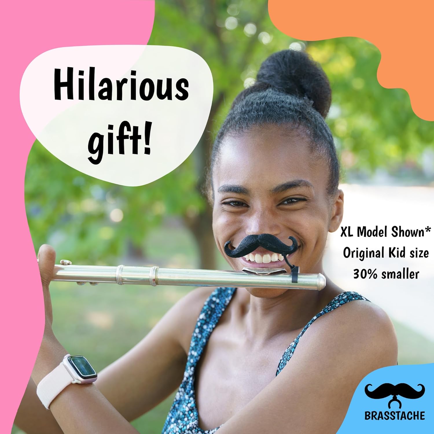 Flute-stache 2.0 Kids, 2-Pack Clip-on Moustache