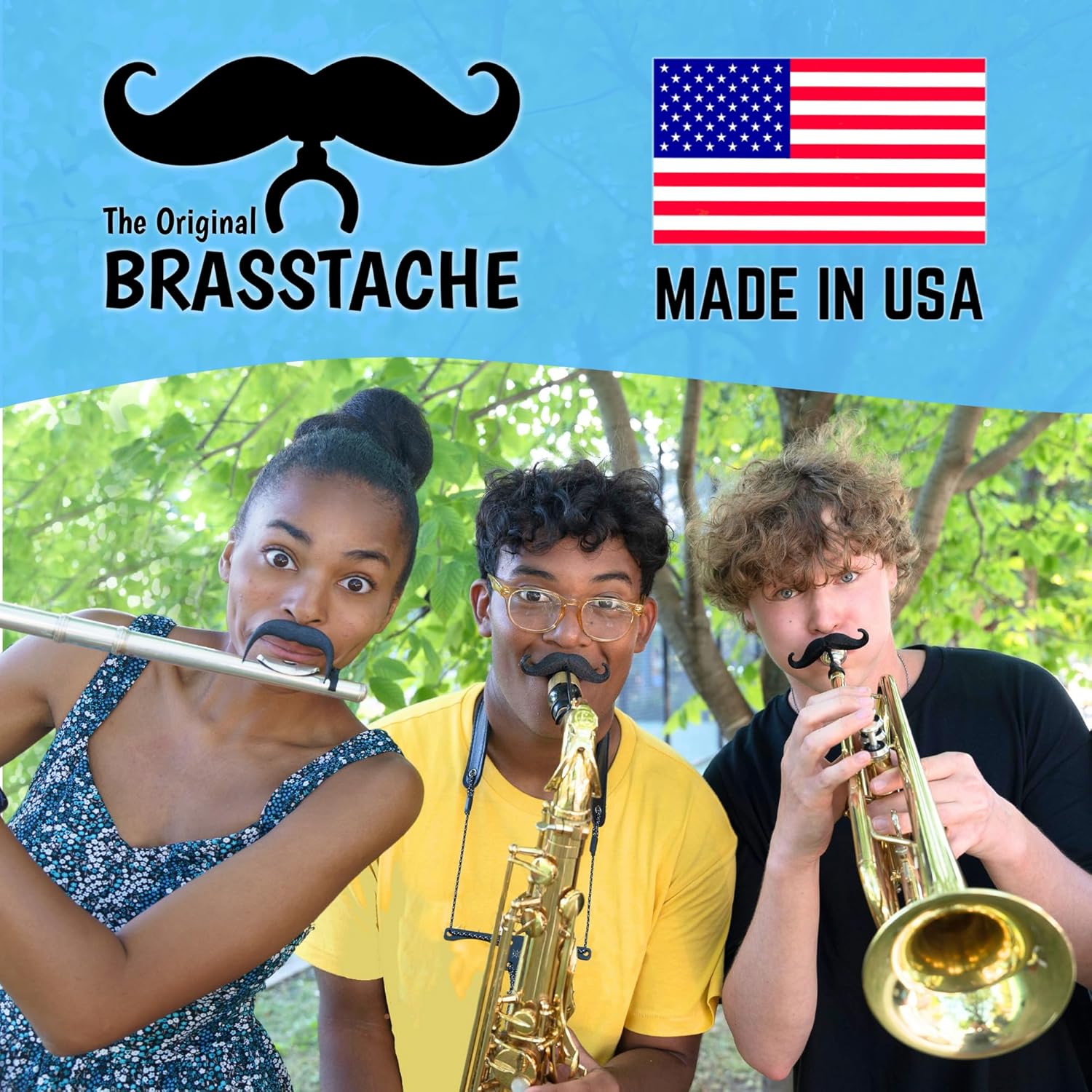 Flute-stache 2.0 Kids, 2-Pack Clip-on Moustache