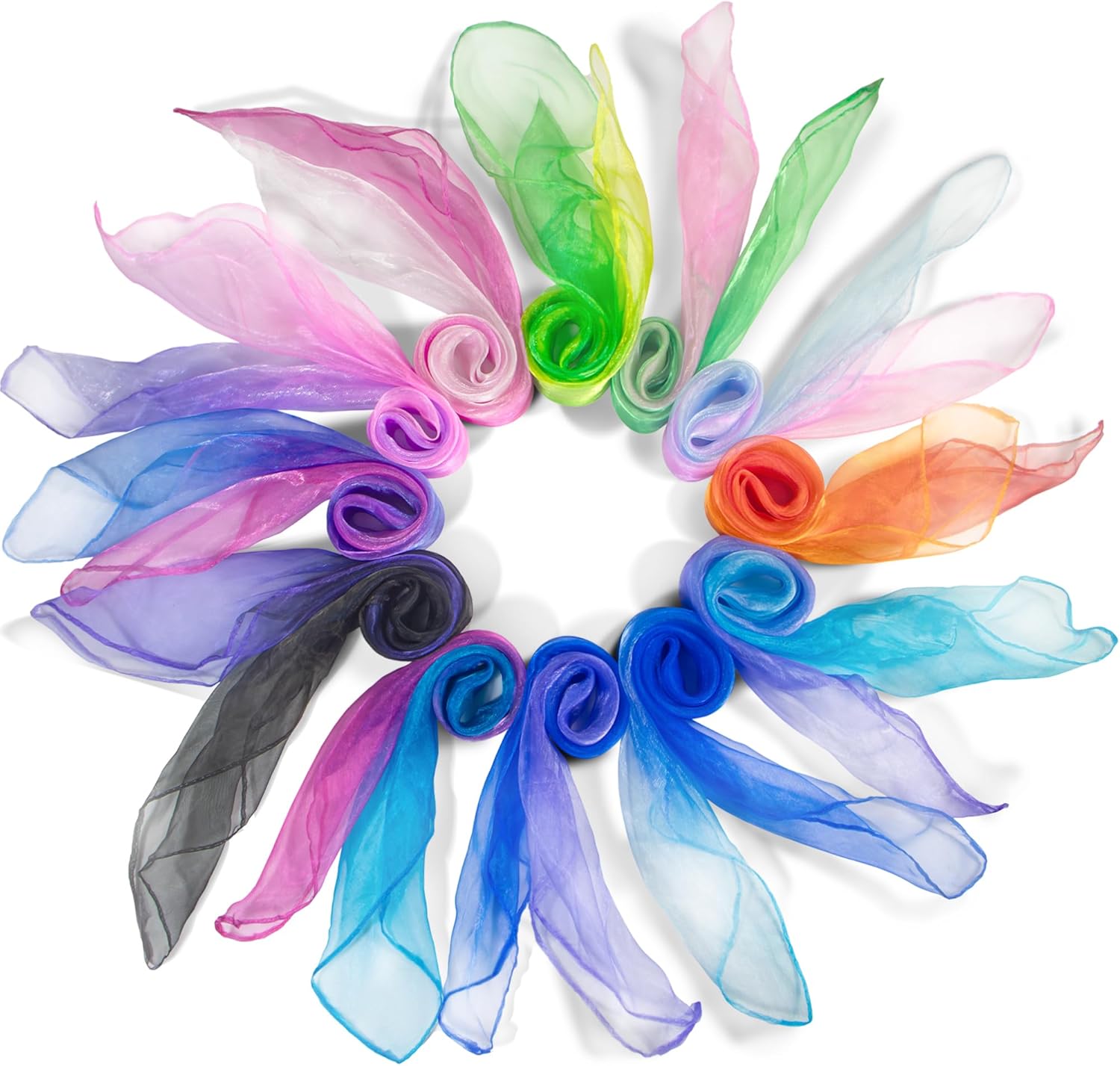 12 Pack Dance and Juggling Scarves, Gradient Colors