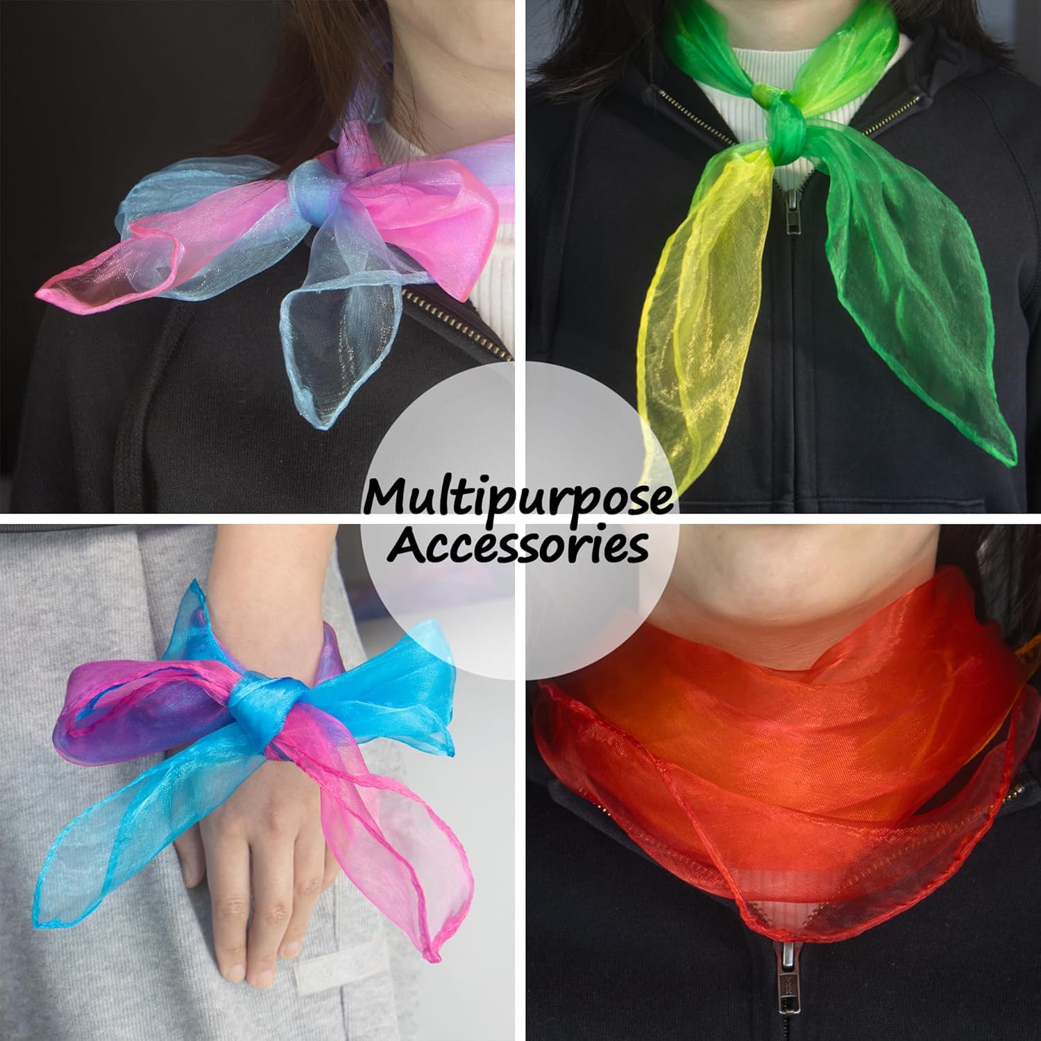 12 Pack Dance and Juggling Scarves, Gradient Colors