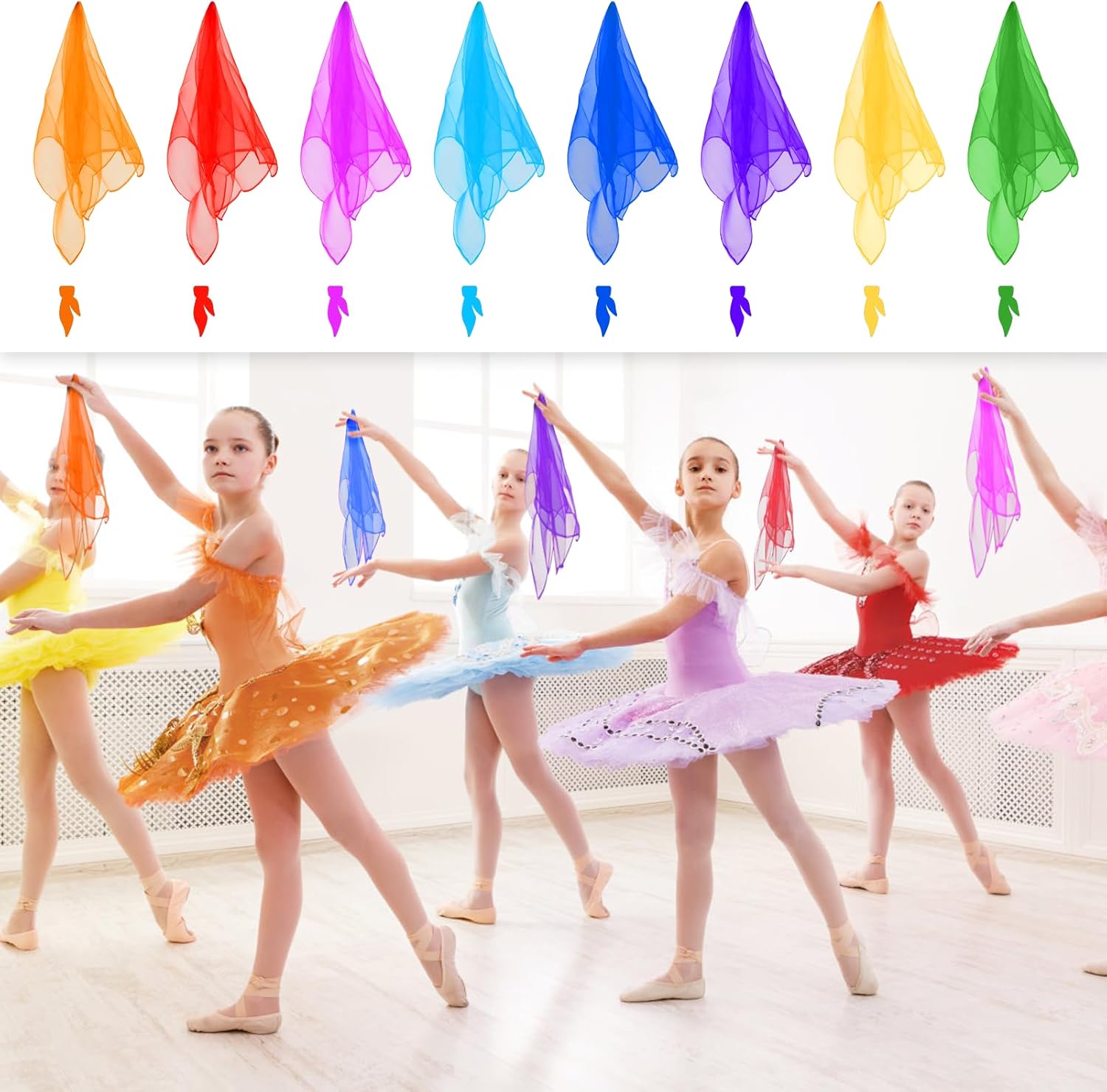 24 Pieces Windspeed Juggling Scarves, 8 Colors