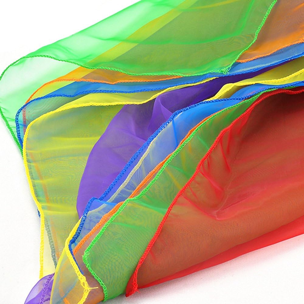 12 Pack Colorful Hemmed Square Rhythm Band Scarf