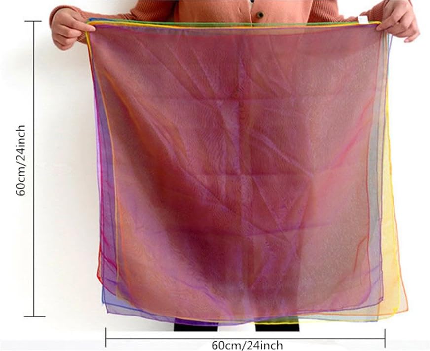 12 Pack Colorful Hemmed Square Rhythm Band Scarf