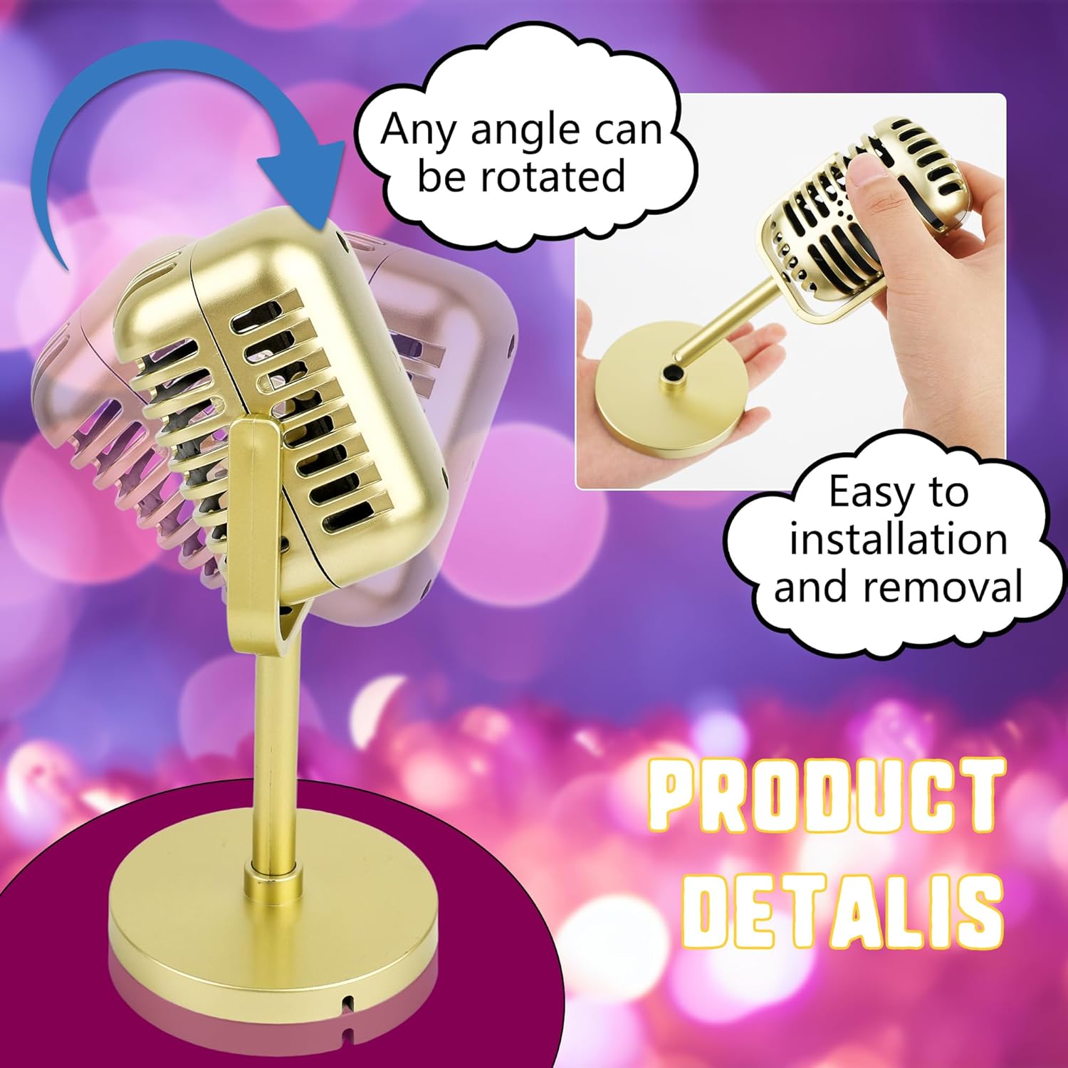 6 Pack Retro Style Microphone Props