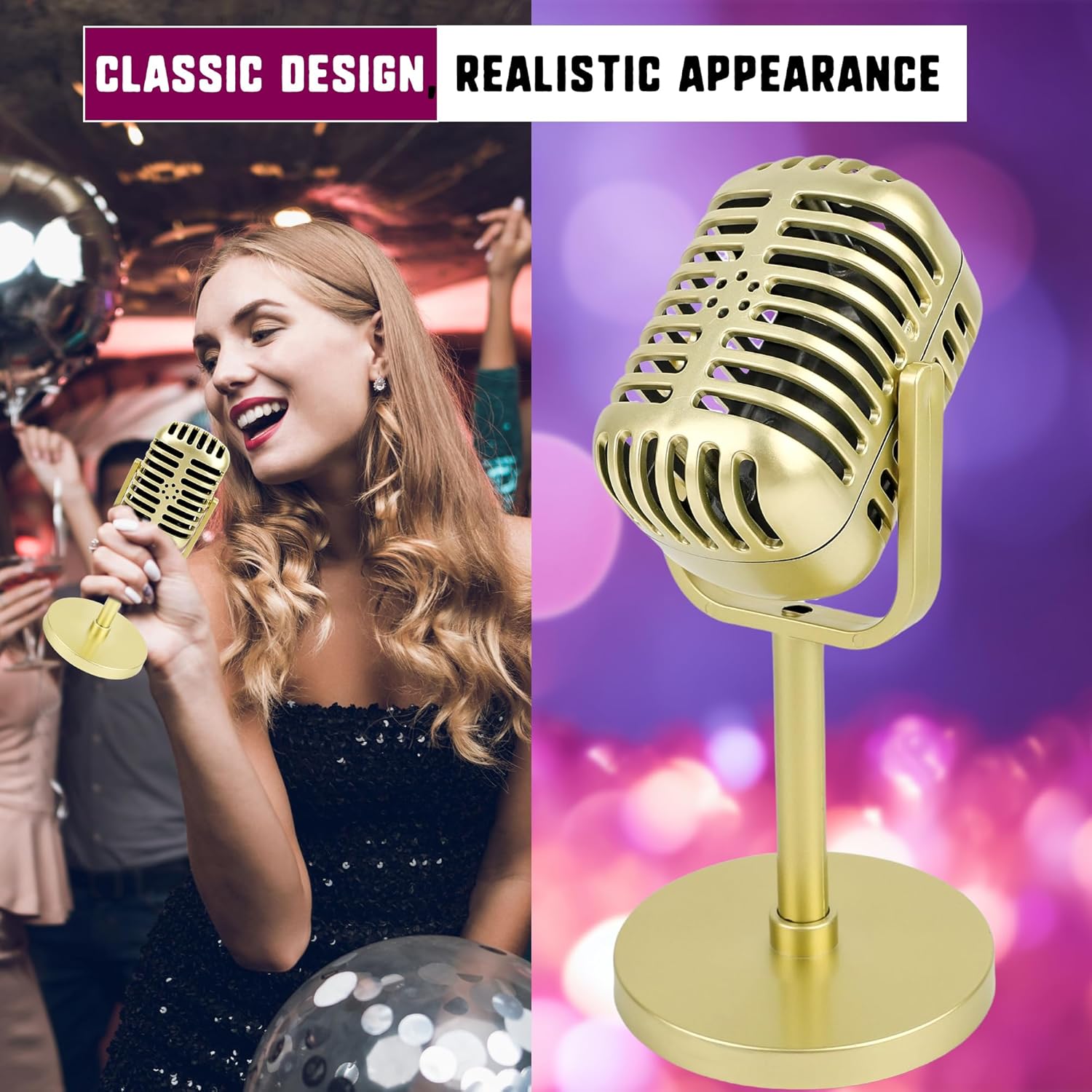 6 Pack Retro Style Microphone Props