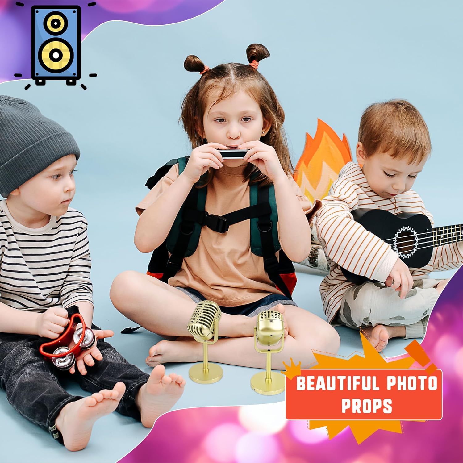 6 Pack Retro Style Microphone Props