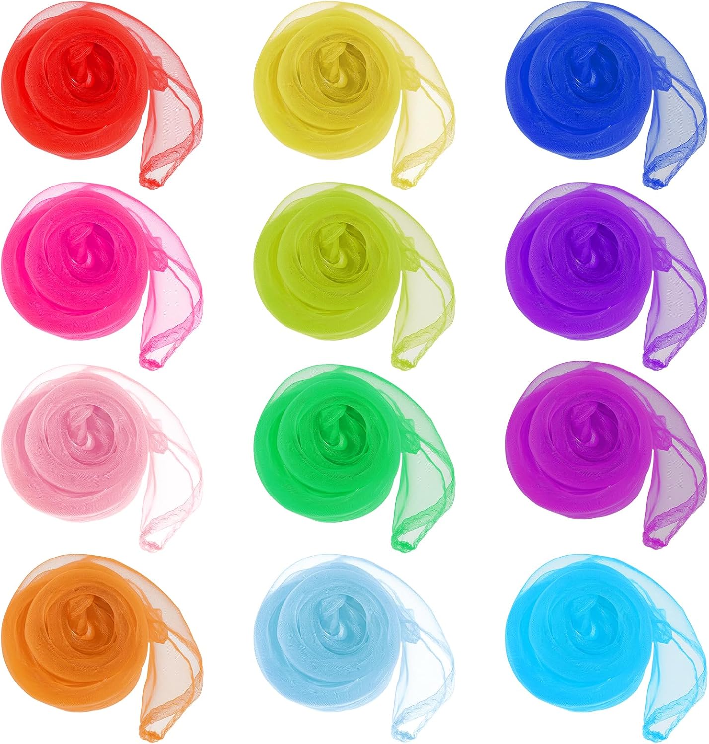 12 Pack 23.6 inch  Juggling Scarves