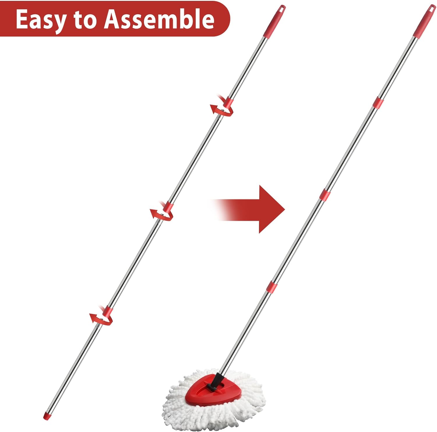 1 Plate + 1 Handle Spin Mop Replacement Kit