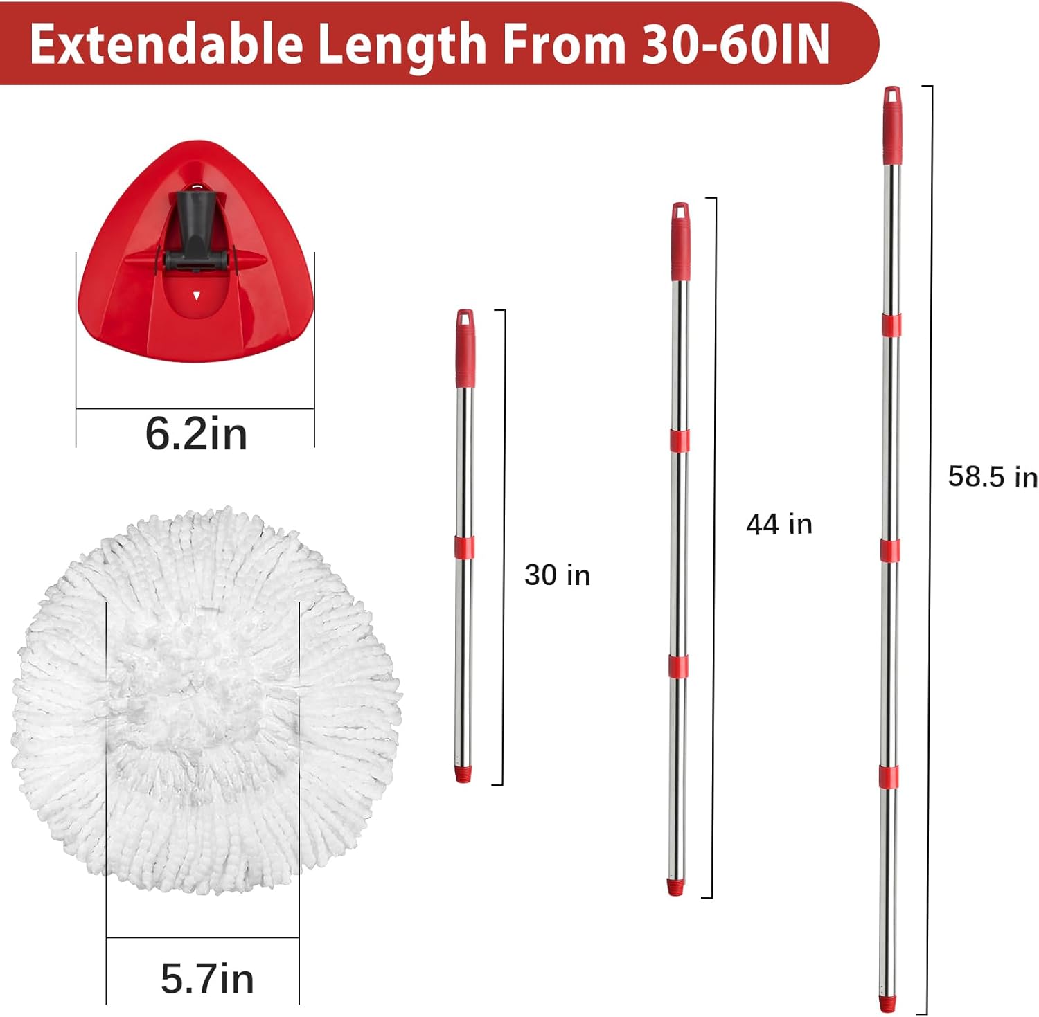 1 Plate + 1 Handle Spin Mop Replacement Kit