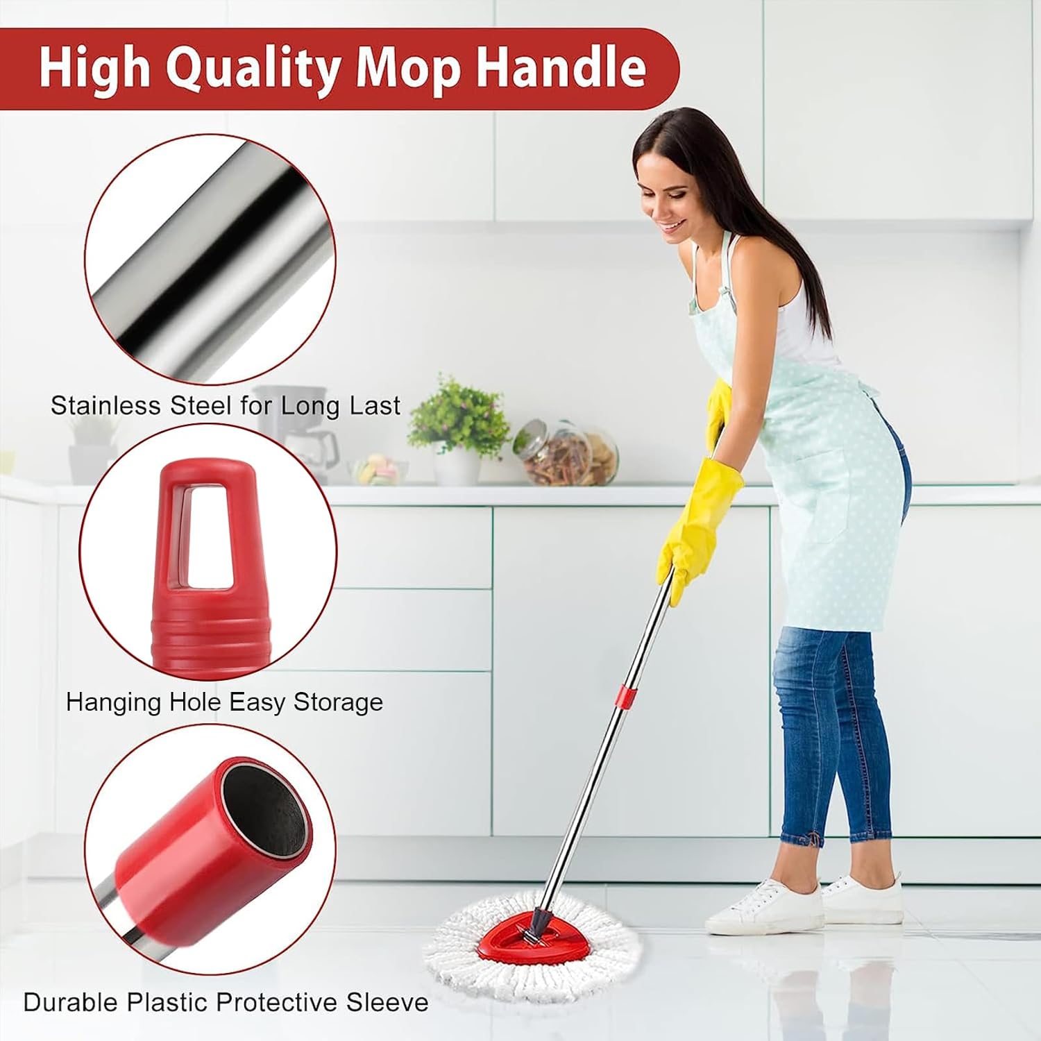 1 Plate + 1 Handle Spin Mop Replacement Kit