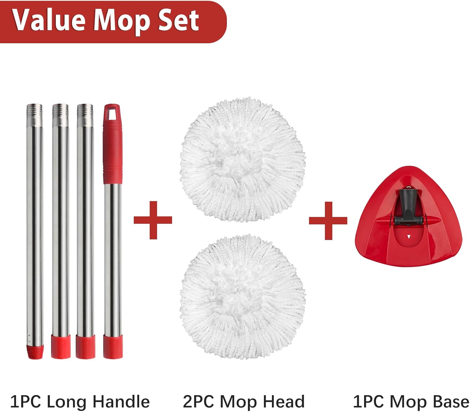 1 Plate + 1 Handle Spin Mop Replacement Kit