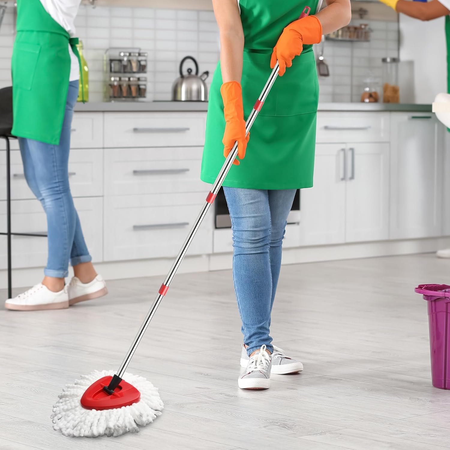 1 Plate + 1 Handle Spin Mop Replacement Kit