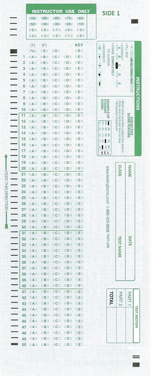 TestingForms - 882-E Scantron Compatible Testing Sheet (500 Sheet Pack)