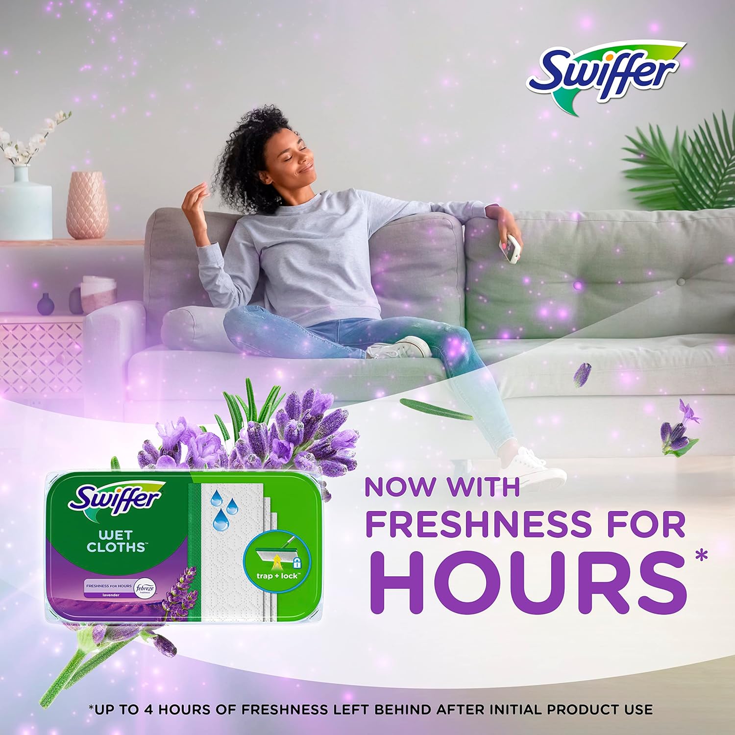 Sweeper Wet Mop Multi-Surface Replacement | Floor Mop | Febreze Lavender Scent | 36 Count