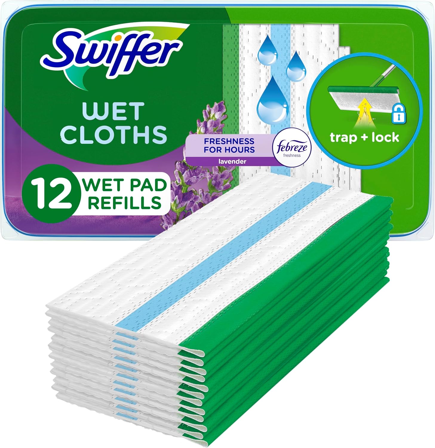 Sweeper Wet Mopping Cloth Refill - Lavender Scent and Comfort - 12 Count | H&PC-84168 | 1 | 1