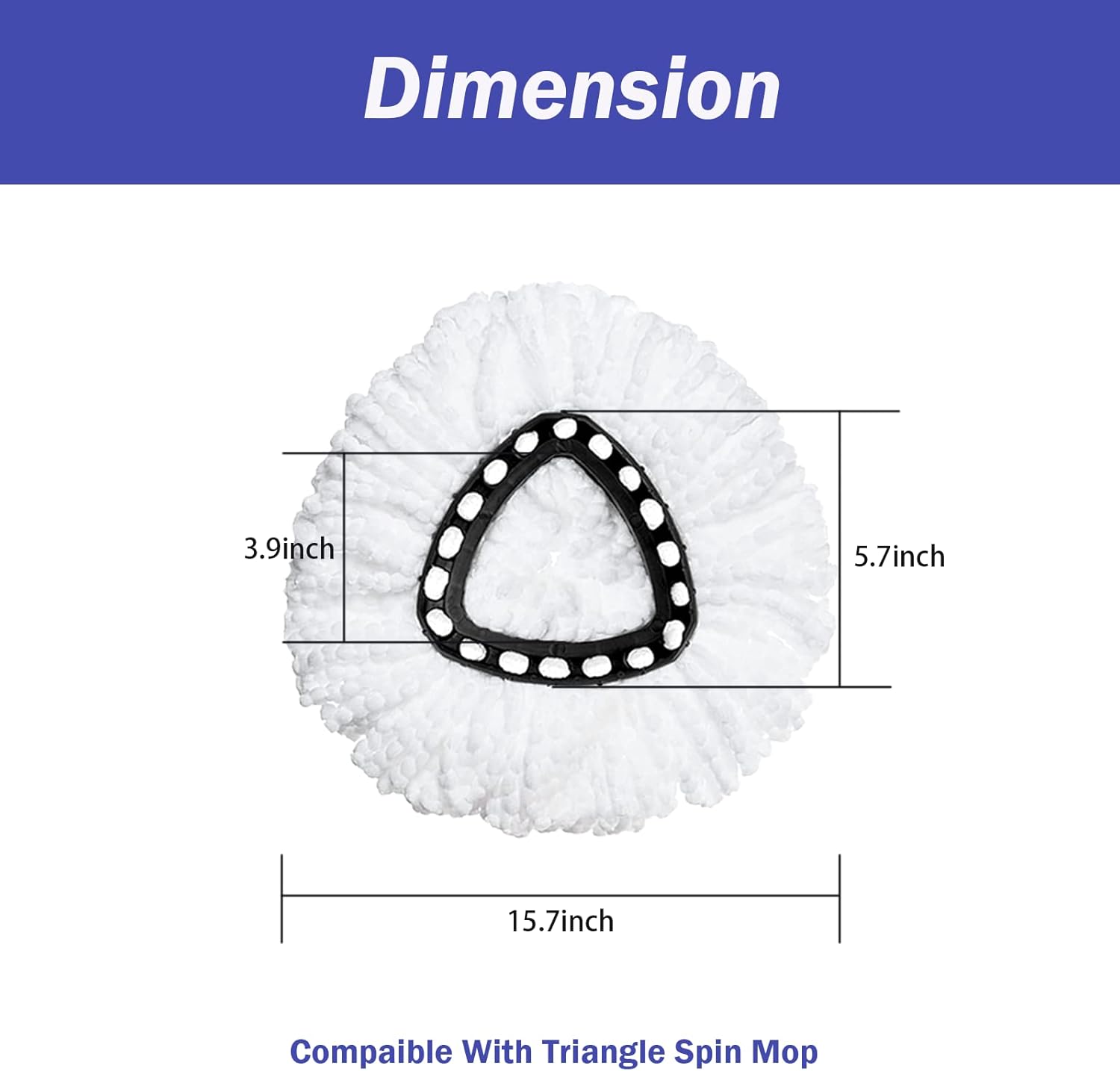 Spin Mop Replacement Heads 4-Piece Mop Replacement Compatible with Ocedar Triangle Spin MopMicrofiber Spin Mop Replacement | Deep Cleaning | Machine Washable | Easy to Change