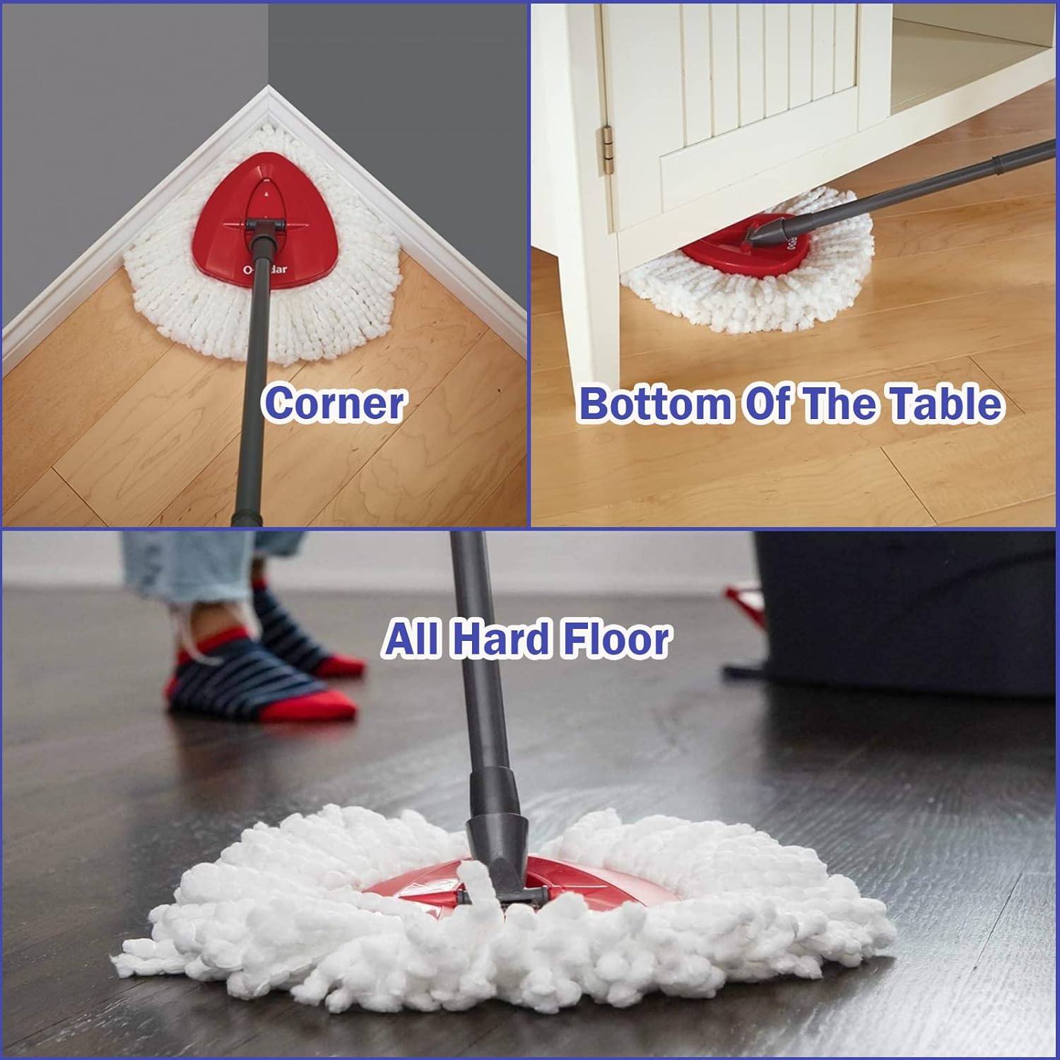 Spin Mop Replacement Heads 4-Piece Mop Replacement Compatible with Ocedar Triangle Spin MopMicrofiber Spin Mop Replacement | Deep Cleaning | Machine Washable | Easy to Change