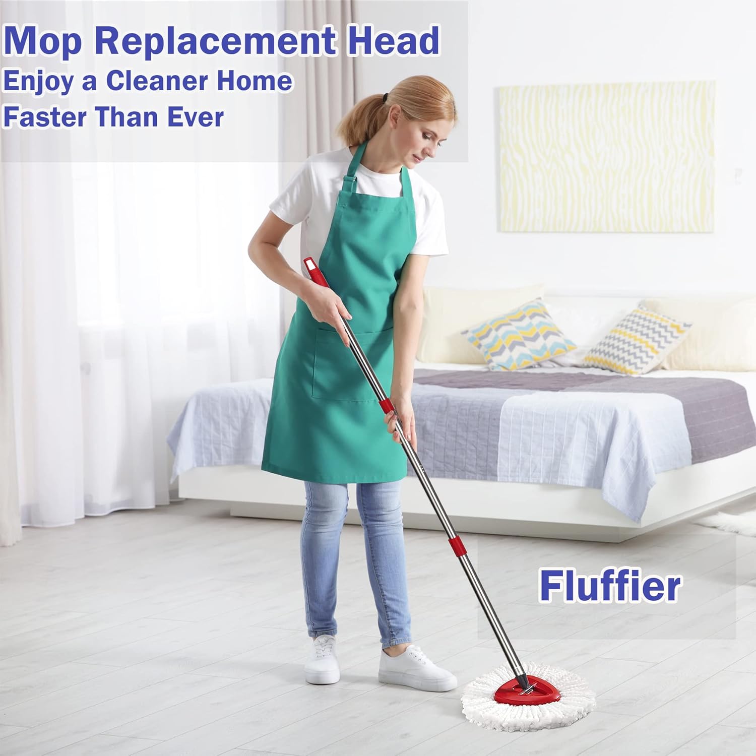 Spin Mop Replacement Heads 4-Piece Mop Replacement Compatible with Ocedar Triangle Spin MopMicrofiber Spin Mop Replacement | Deep Cleaning | Machine Washable | Easy to Change