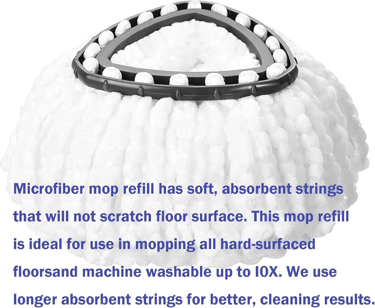 Spin Mop Replacement Heads 4-Piece Mop Replacement Compatible with Ocedar Triangle Spin MopMicrofiber Spin Mop Replacement | Deep Cleaning | Machine Washable | Easy to Change