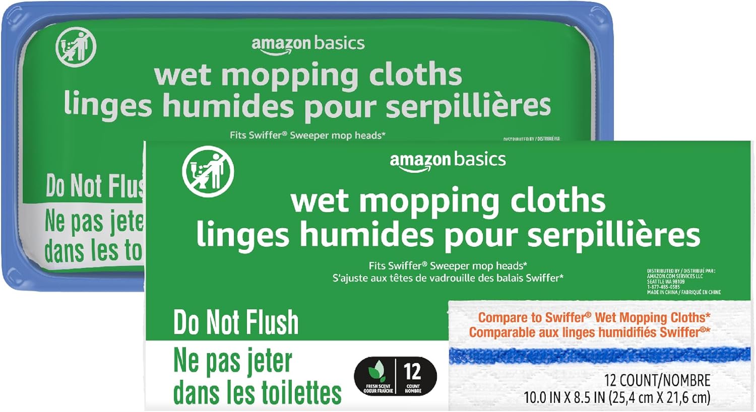 Replacement Mop Heads | Replacement Wet Mop Cloths | 24 Count | 1 Count