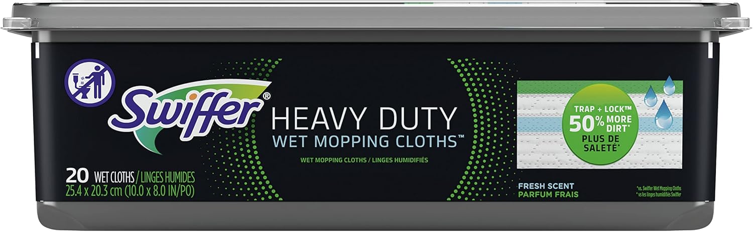 Sweep + Mop | Wet Pad Replacement | Floor Cleaner | Cleaning Cloth | Heavy Duty | Fresh | 20ct